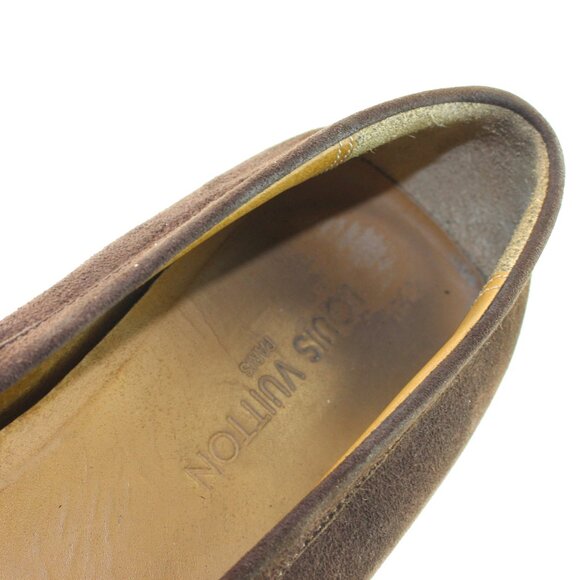 Louis Vuitton Brown Suede Leather Loafer Slip One Shoe (8.5 US) - Picture 13 of 14